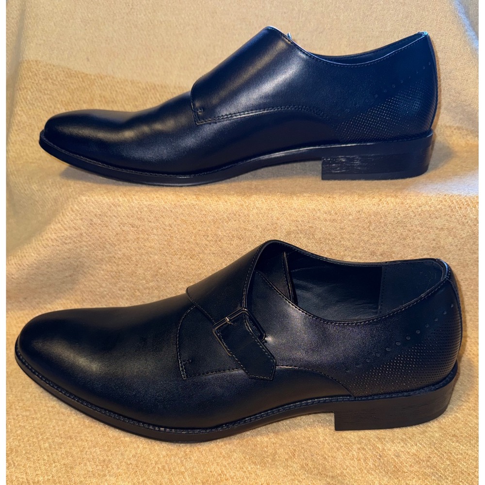 JF J. Ferrar Cambridge Mens Black Monk Strap Dress Shoes 13 M
